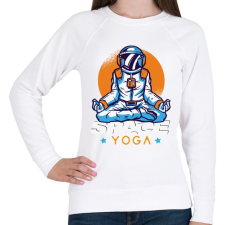 PRINTFASHION Space Yoga - Női pulóver - Fehér női pulóver, kardigán