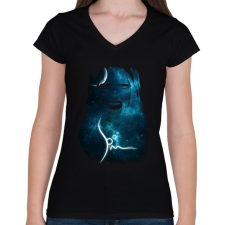 PRINTFASHION spacemascream-01.png - Női V-nyakú póló - Fekete női póló