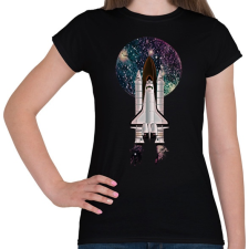 PRINTFASHION SPACESHIP - Női póló - Fekete női póló