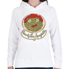 PRINTFASHION Spagetti - Női kapucnis pulóver - Fehér női pulóver, kardigán