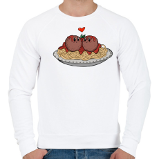 PRINTFASHION Spagetti szerelem - Férfi pulóver - Fehér