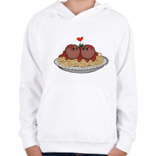PRINTFASHION Spagetti szerelem - Gyerek kapucnis pulóver - Fehér gyerek pulóver, kardigán