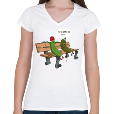 PRINTFASHION Spanok - Női V-nyakú póló - Fehér női póló