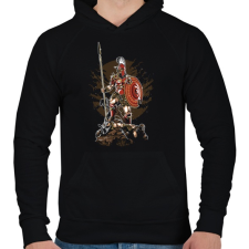 PRINTFASHION Sparta - Férfi kapucnis pulóver - Fekete férfi pulóver, kardigán