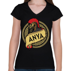 PRINTFASHION Spártai Anya - Női V-nyakú póló - Fekete