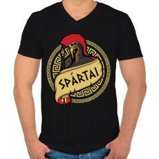 PRINTFASHION Spártai - Férfi V-nyakú póló - Fekete