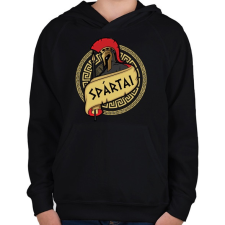 PRINTFASHION Spártai - Gyerek kapucnis pulóver - Fekete gyerek pulóver, kardigán