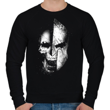 PRINTFASHION Spártai harcos - Férfi pulóver - Fekete férfi pulóver, kardigán