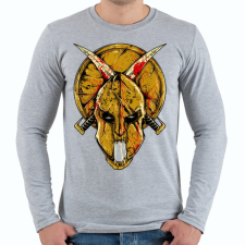 PRINTFASHION Spártai koponya - Férfi hosszú ujjú póló - Sport szürke férfi póló