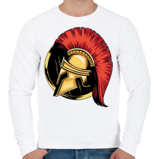 PRINTFASHION Spártai sisak - Férfi pulóver - Fehér férfi pulóver, kardigán