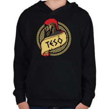 PRINTFASHION Spártai tesó - Gyerek kapucnis pulóver - Fekete gyerek pulóver, kardigán