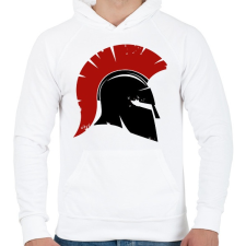 PRINTFASHION Spartan  - Férfi kapucnis pulóver - Fehér férfi pulóver, kardigán