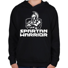 PRINTFASHION Spartan harcos - Gyerek kapucnis pulóver - Fekete gyerek pulóver, kardigán