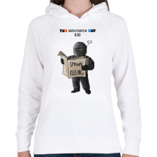 PRINTFASHION Spawn Killing - Női kapucnis pulóver - Fehér női pulóver, kardigán