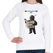 PRINTFASHION Spawn Killing - Női pulóver - Fehér női pulóver, kardigán