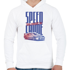 PRINTFASHION speed is not a crime - Férfi kapucnis pulóver - Fehér