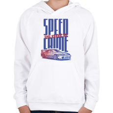PRINTFASHION speed is not a crime - Gyerek kapucnis pulóver - Fehér