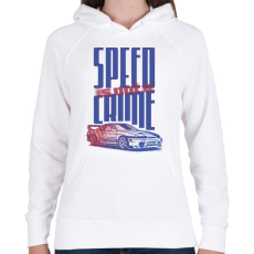 PRINTFASHION speed is not a crime - Női kapucnis pulóver - Fehér