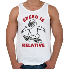 PRINTFASHION Speed is relative - Férfi atléta - Fehér atléta, trikó