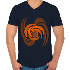 PRINTFASHION spiral1_orange - Férfi V-nyakú póló - Sötétkék férfi póló