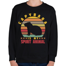 PRINTFASHION Spirit animal - Capybara - Gyerek pulóver - Fekete gyerek pulóver, kardigán