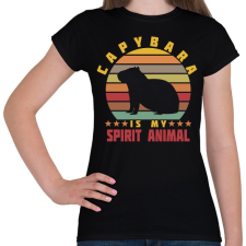 PRINTFASHION Spirit animal - Capybara - Női póló - Fekete női póló