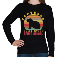 PRINTFASHION Spirit animal - Capybara - Női pulóver - Fekete női pulóver, kardigán