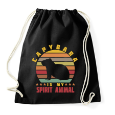 PRINTFASHION Spirit animal - Capybara - Sportzsák, Tornazsák - Fekete tornazsák