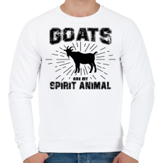 PRINTFASHION Spirit animal - Goat - Férfi pulóver - Fehér