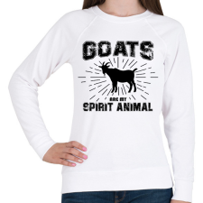 PRINTFASHION Spirit animal - Goat - Női pulóver - Fehér női pulóver, kardigán