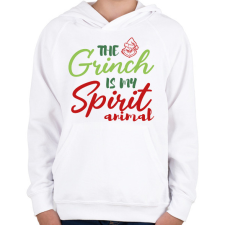 PRINTFASHION Spirit animal - Grinch - Gyerek kapucnis pulóver - Fehér gyerek pulóver, kardigán