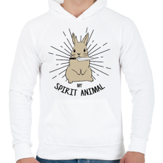 PRINTFASHION Spirit animal - Rabbit - Férfi kapucnis pulóver - Fehér