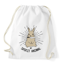 PRINTFASHION Spirit animal - Rabbit - Sportzsák, Tornazsák - Fehér tornazsák
