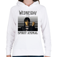 PRINTFASHION Spirit animal - Wednesday - Női kapucnis pulóver - Fehér női pulóver, kardigán