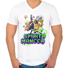 PRINTFASHION Spirit Mancer - Férfi V-nyakú póló - Fehér