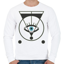 PRINTFASHION Spiritual eye - mindent látó szem - Férfi pulóver - Fehér férfi pulóver, kardigán