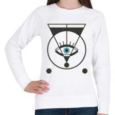 PRINTFASHION Spiritual eye - mindent látó szem - Női pulóver - Fehér női pulóver, kardigán