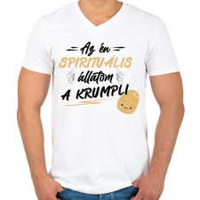 PRINTFASHION Spirituális állat - Férfi V-nyakú póló - Fehér férfi póló