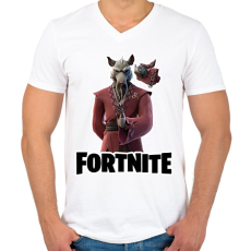 PRINTFASHION Splinter - fortnite - Férfi V-nyakú póló - Fehér