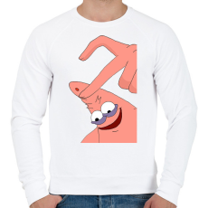 PRINTFASHION Spongyabob és Patrick páros minta - Férfi pulóver - Fehér