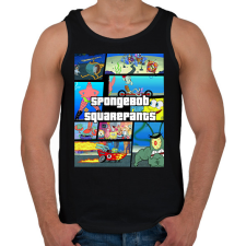 PRINTFASHION Spongyabob GTA - Férfi atléta - Fekete atléta, trikó