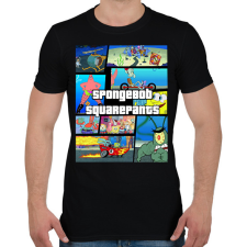 PRINTFASHION Spongyabob GTA - Férfi póló - Fekete férfi póló