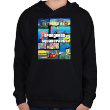PRINTFASHION Spongyabob GTA - Gyerek kapucnis pulóver - Fekete gyerek pulóver, kardigán