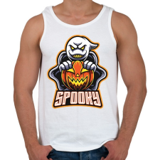 PRINTFASHION Spooky - Férfi atléta - Fehér atléta, trikó