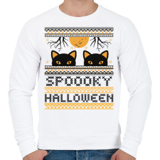 PRINTFASHION SPOOKY HALLOWEEN - Férfi pulóver - Fehér férfi pulóver, kardigán