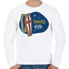 PRINTFASHION Spooky night - Férfi pulóver - Fehér férfi pulóver, kardigán