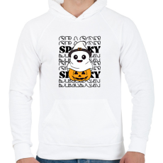PRINTFASHION Spooky szellem - Férfi kapucnis pulóver - Fehér