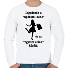 PRINTFASHION Spórolni kéne - Férfi pulóver - Fehér férfi pulóver, kardigán