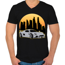 PRINTFASHION Sport autó  - Férfi V-nyakú póló - Fekete férfi póló