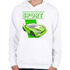 PRINTFASHION Sport autó  - Gyerek kapucnis pulóver - Fehér